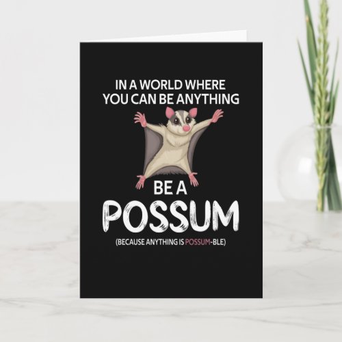 Cute Possum Girl Opossum Lover Possum Whisperer Card