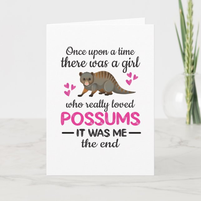 Cute Possum Girl Opossum Lover Possum Whisperer Card (Front)