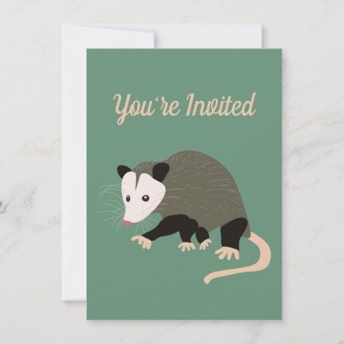 Cute Possum Illustration Custom Birthday Party Invitation