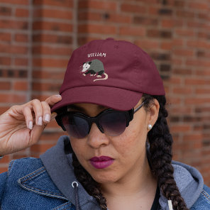 Cute Possum Illustration Personalized Hat
