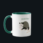 Cute Possum Illustration Personalized Mug<br><div class="desc">This coffee mug features an illustration of a cute possum or opossum if you prefer and your own name or short message in light green letters. Find coordinating possum themed gifts and products in the Awesome Possum Collection from Asterisk Designs.</div>
