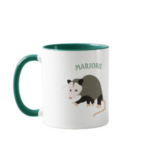 Cute Possum Illustration Personalized Mug