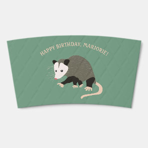 Cute Possum Illustration Personalized Party Coffee Cup Sleeve