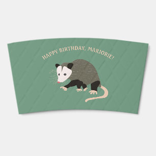 Cute Possum Illustration Personalized Party Coffee Cup Sleeve