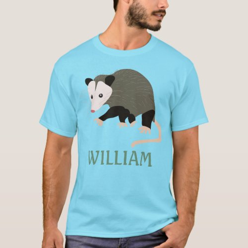 Cute Possum Illustration Personalized T_Shirt