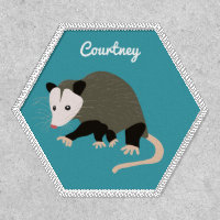 Cute Possum Illustration Personalized Teal