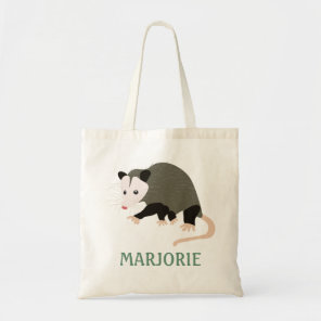 Cute Possum Illustration Personalized Tote Bag