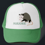 Cute Possum Illustration Personalized Trucker Hat<br><div class="desc">This baseball cap or trucker's hat features an illustration of a cute possum or opossum if you prefer and your own name or short message. Find coordinating possum themed gifts and products in the Awesome Possum Collection from Asterisk Designs.</div>