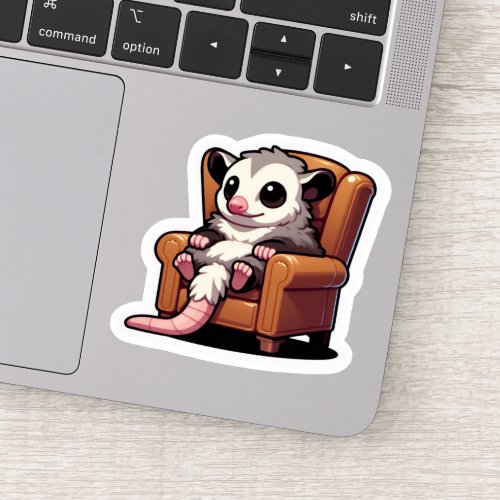 Cute Possum in a Comfy Chair Sticker