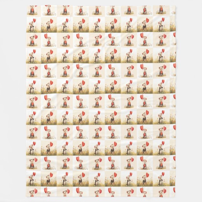 Cute Possum Pattern Fleece Blanket (Front)