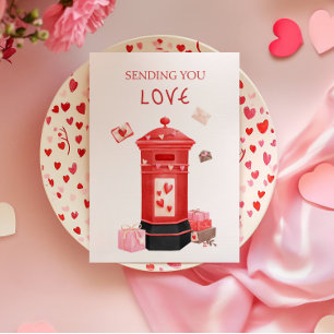 Cute Post Box Happy Valentine's Day Greeting Card