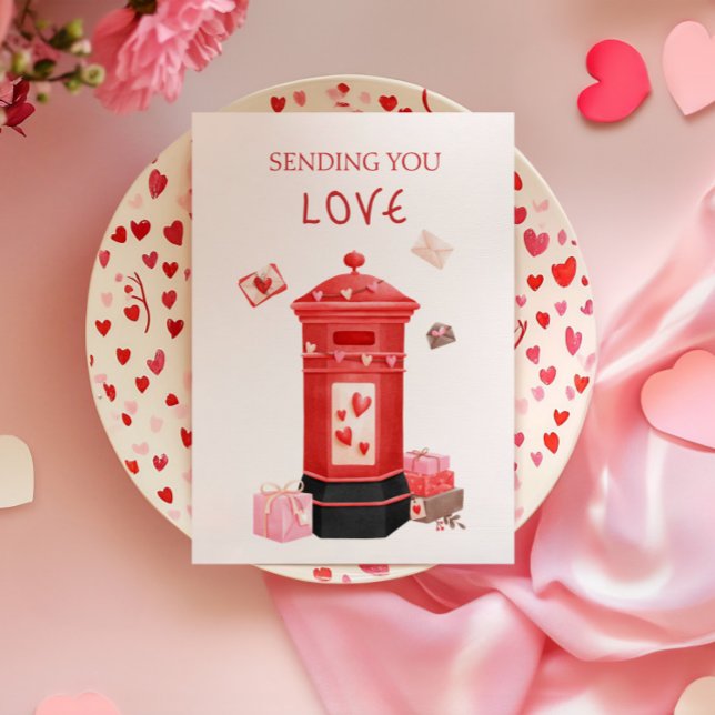 Cute Post Box Happy Valentine's Day Greeting Card (Creator Uploaded)