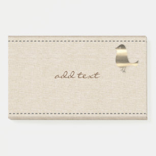 Cute Post It In Style With Gold Bird Linen Postit Post-it Notes