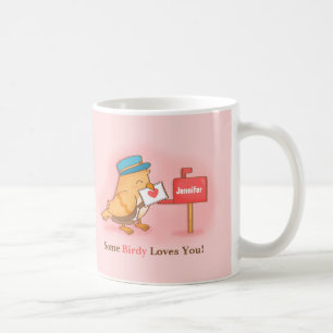 Cute Postman Some Birdy Loves You Pun Personalized Coffee Mug