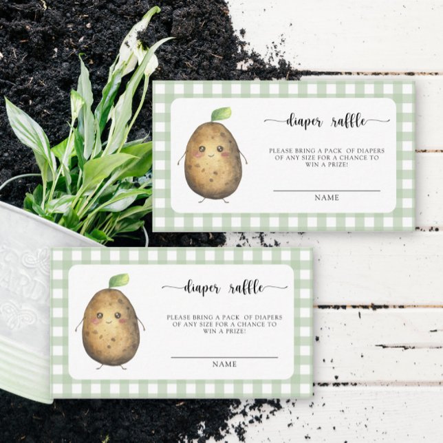 Cute potato - diaper raffle ticket enclosure card (Creator Uploaded)