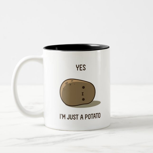 Cute Potato Two-Tone Coffee Mug (Left)