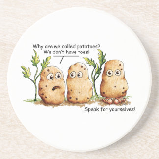 Cute Potatoes has Toes Funny Potato Pun Coaster