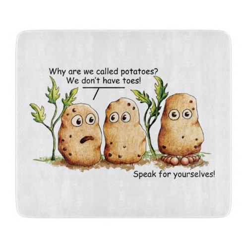 Cute Potatoes has Toes Funny Potato Pun  Cutting Board