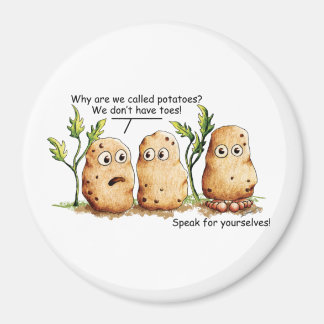 Cute Potatoes Has Toes Funny Potato Pun Magnet