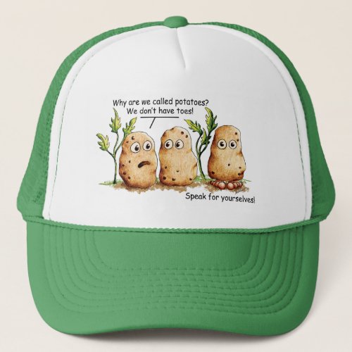 Cute Potatoes Has Toes Funny Potato Pun  Trucker Hat