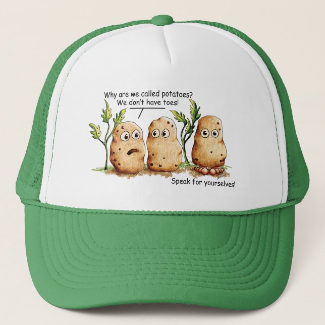 Cute Potatoes Has Toes Funny Potato Pun  Trucker Hat (Front)