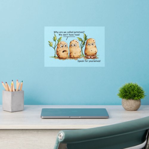 Cute Potatoes has Toes Funny Potato Pun Wall Decal