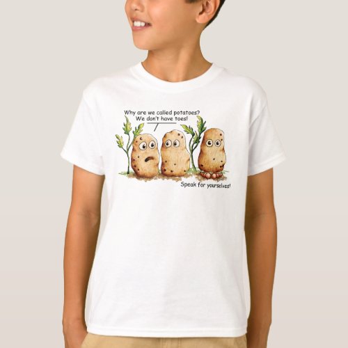 Cute Potatoes Toes Funny Potato Pun Boy T_Shirt