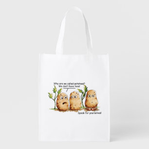 Cute Potatoes Toes Funny Potato Pun Grocery Bag