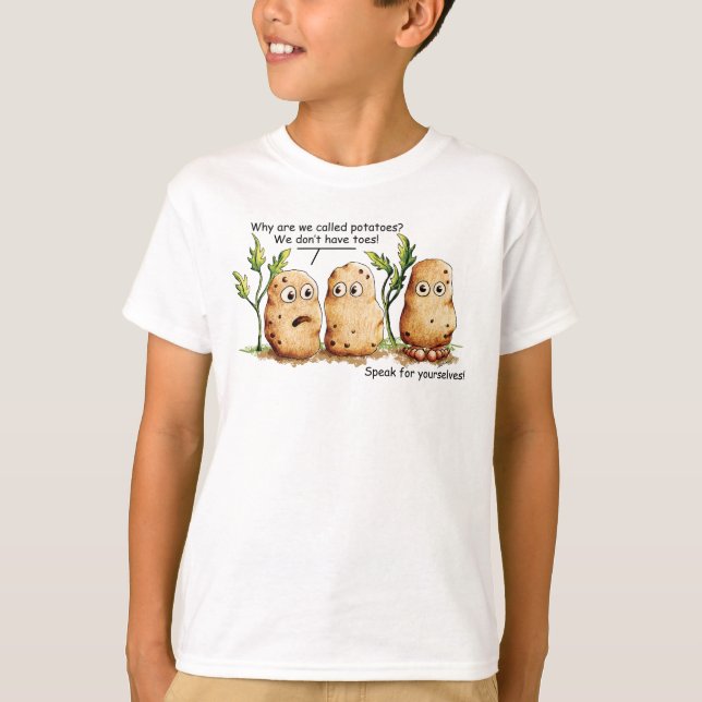 Cute Potatoes Toes Funny Potato Pun  T-Shirt (Front)