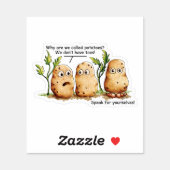 Cute Potatoes Toes Funny Potato Pun Transparent St Sticker (Sheet)