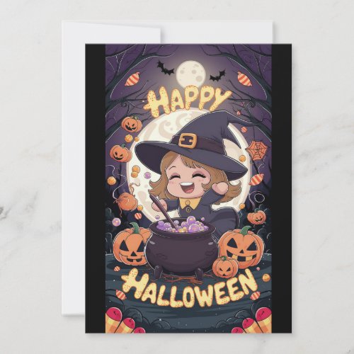 Cute Potion Happy Halloween Holiday Card
