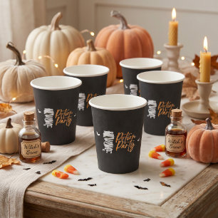 Cute Potion Party Mummy Cat Halloween Paper Cups