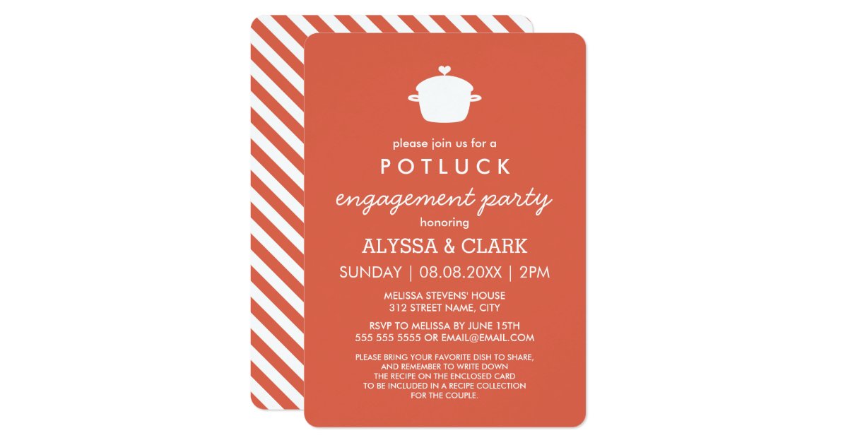 Cute Potluck Engagement Party Invitation | Zazzle.com