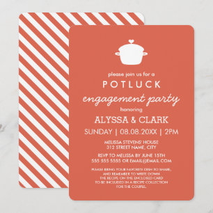 Cute Potluck Engagement Party Invitation