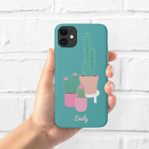 Cute Potted Cactus Phone Case   Green