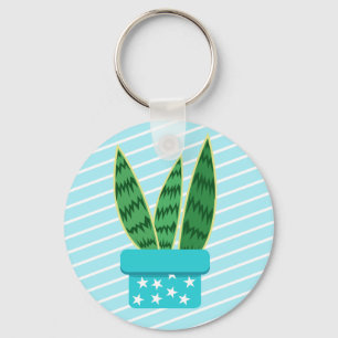 Cute Potted Kawaii Snake Plant Succulent Keychain