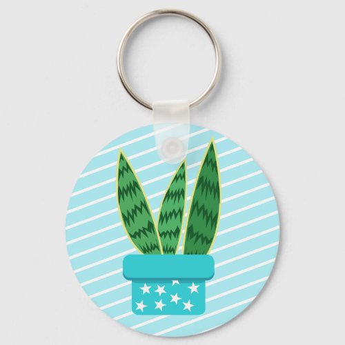 Cute Potted Kawaii Snake Plant Succulent Keychain