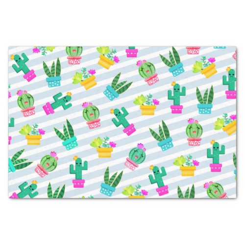 Cute Potted Kawaii Succulents  Cactus Tissue Paper
