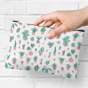 Cute Potted Plants Pattern Zipper Pouch