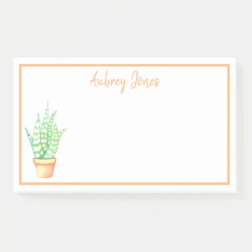 Cute Potted Snake Plant Succulent  Personalized Post_it Notes