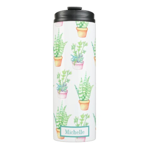 Cute Potted Succulents  Personalized Thermal Tumbler