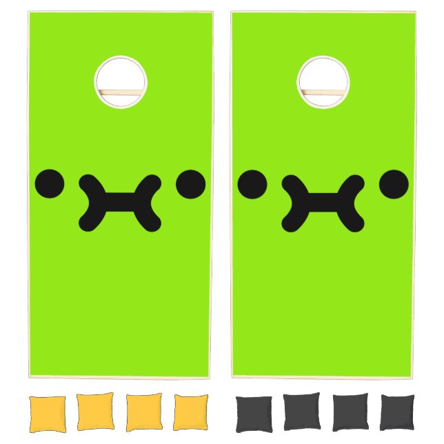 Cute Pouty Face Green Cornhole Set (Set)