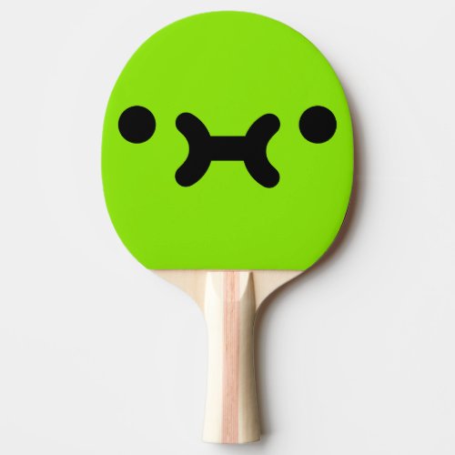 Cute Pouty Face Green Ping Pong Paddle
