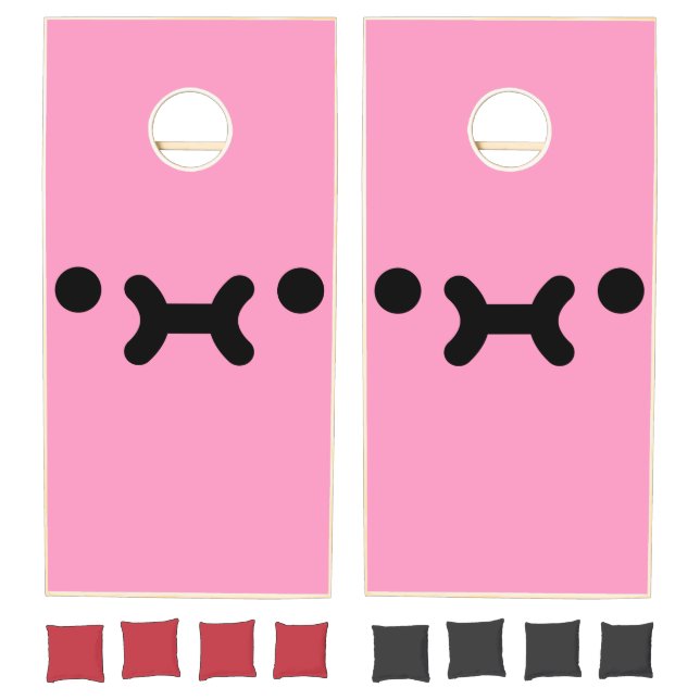 Cute Pouty Face Light Pink Cornhole Set (Set)