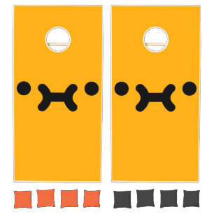Cute Pouty Face Orange Cornhole Set