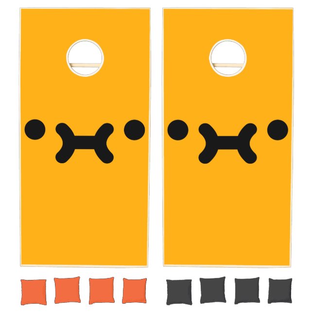 Cute Pouty Face Orange Cornhole Set (Set)