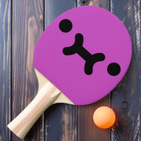 Cute Pouty Face Purple Ping Pong Paddle