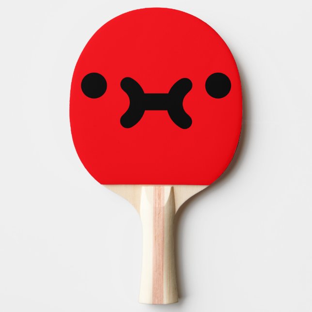 Cute Pouty Face Red Ping Pong Paddle (Front)