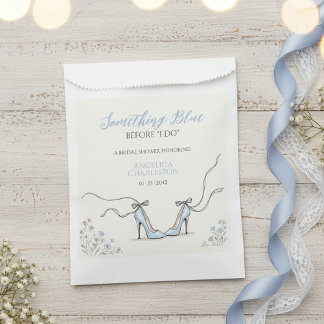 Cute Powder Blue Heels Bridal Shower Favor Bag