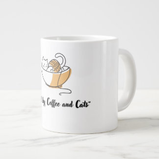 Cute Powered by Coffee and Cats Ceramic Mug 